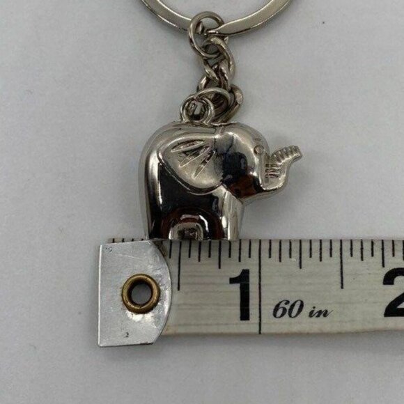 Metallic Elephant Keychain With Silver Tone Finish & Functional Compact Design - Picture 2 of 7